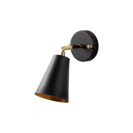 Applique murale Lampe en métal noir et doré - 21 x 10 x 26 cm - E27 Max 40W
