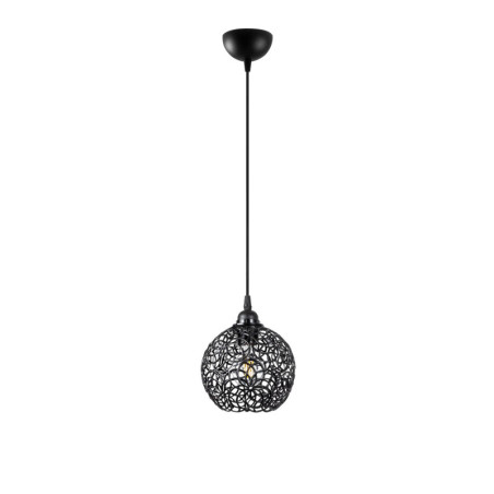 Suspension Luminaire en métal noir - 17 x 17 x H 17 cm - E27 Max 40W