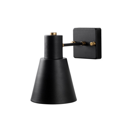 Applique murale Lampe en métal noir et doré avec verre - 24 x 14 x 21 cm