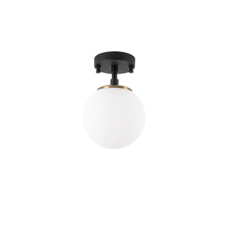 Suspension Luminaire en métal noir antique avec verre - 23 x 15 x 15 cm