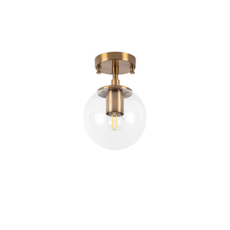 Suspension Luminaire en métal finition vintage avec verre - 23 x 15 x 15 cm