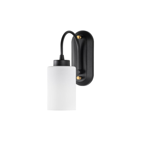 Applique murale Lampe en métal noir et blanc avec verre - 21 x 10 x 28 cm