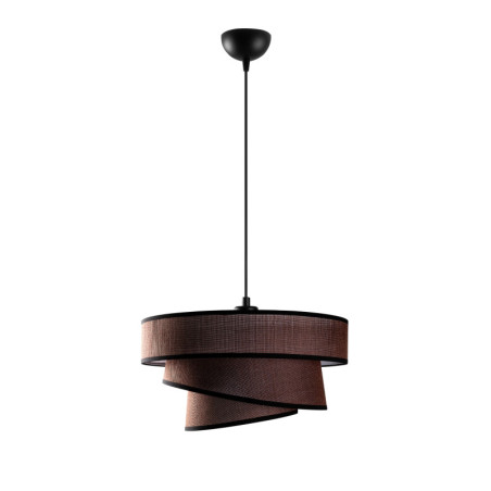 Suspension Luminaire en métal marron foncé avec abat-jour tissu - 40 x 40 x H 120 cm - Hauteur réglable