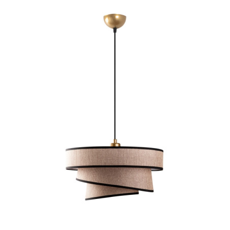 Suspension Luminaire en métal marron clair avec abat-jour tissu - 40 x 40 x H 120 cm - Hauteur réglable