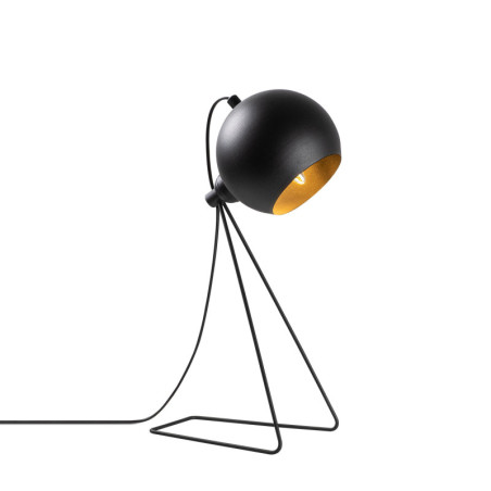 Lampe de table en métal noir et doré - 28 x 15 x H 45 cm - 1 x E14 Max 40W - IP20