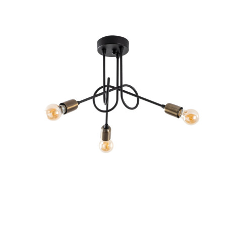 Suspension Luminaire en métal noir antique - 36 x 36 x H 120 cm - Hauteur réglable - 1 x E27 Max 40W - Industriel