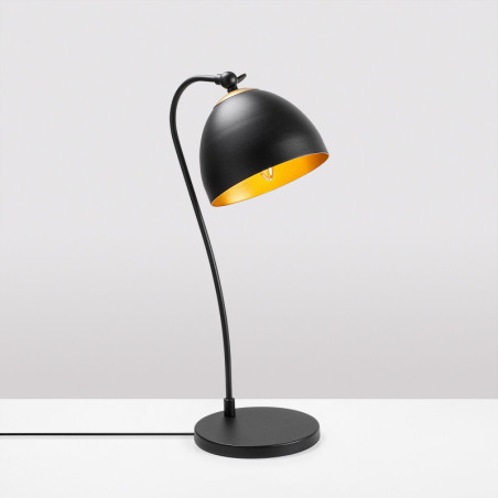 Lampe de table en métal noir et doré - 25 x 24 x H 25 cm - E14 Max 40W - IP20