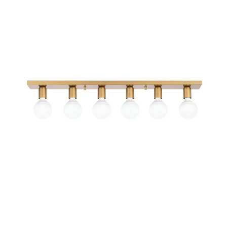 Suspension Luminaire en métal doré - 91 x 10 x 10 cm - 6 x E27 Max 40W - IP20
