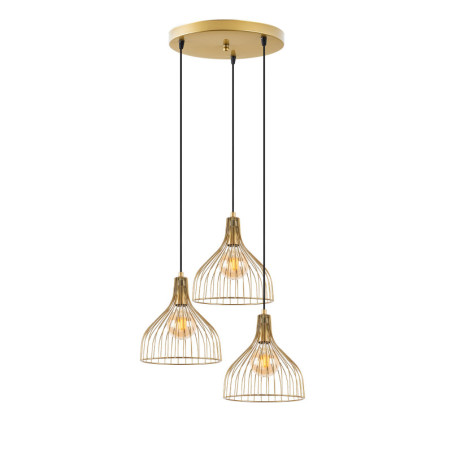 Suspension Luminaire en métal doré - 49 x 49 x H 121 cm - 3 x E27 Max 40W - IP20