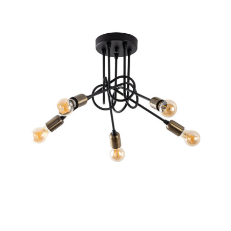 Suspension Luminaire en métal noir antique - 46 x 46 x H 35 cm - 5 x E27 Max 15W - IP20