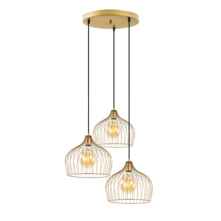Suspension Luminaire en métal doré - 56 x 56 x H 121 cm - Hauteur réglable - 3 x E27 Max 40W - IP20