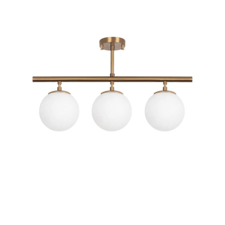 Suspension Luminaire en métal finition vintage avec verre - 60 x 15 x H 37 cm - 3 x E14 Max 15W - IP20