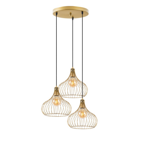 Suspension Luminaire en métal doré largeur 47 cm 3 lumières E27 max 40 W Moderne
