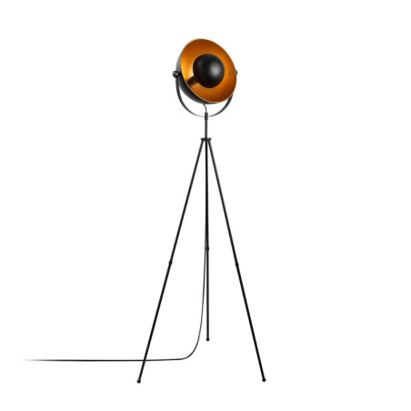 Lampadaire Lampe sur pied en métal noir et doré hauteur 160 cm E27 max 40 W Moderne