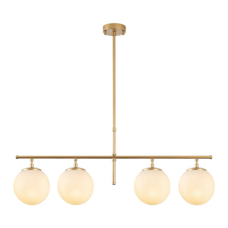 Suspension Luminaire en métal et verre doré largeur 81 cm 4 lumières E14 max 40 W Scandinave
