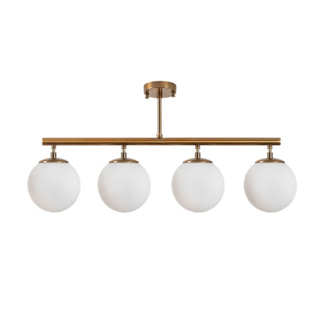 Suspension Luminaire en métal et verre finition vintage largeur 70 cm 4 lumières E14 max 40 W Vintage