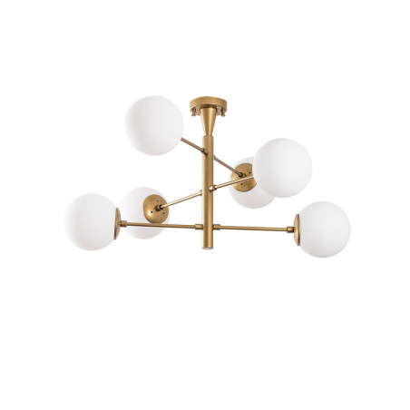 Suspension Luminaire en métal et verre doré diamètre 75 cm 6 lumières E14 max 40 W Minimaliste