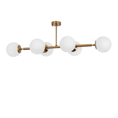 Suspension Luminaire en métal et verre finition vintage largeur 110 cm 6 lumières E14 max 40 W Vintage