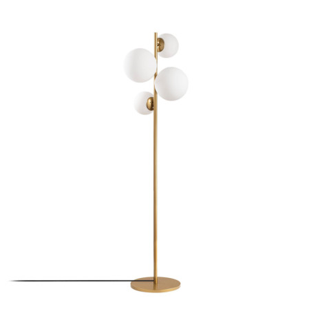 Lampadaire Lampe sur pied en métal et verre noir et antique hauteur 162 cm 4 lumières E14 max 40 W Contemporain