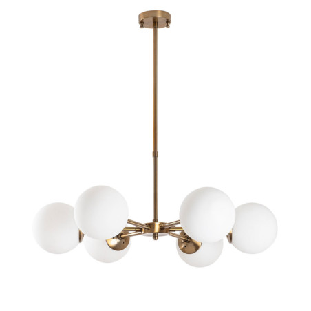Suspension Luminaire en métal et verre cuivre vintage diamètre 73 cm 6 lumières E14 max 40 W Vintage