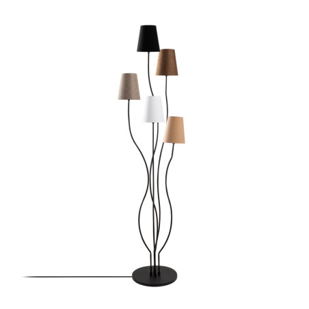 Lampadaire Lampe sur pied en métal et tissu multicolore hauteur 160 cm 5 lumières E14 max 40 W Contemporain