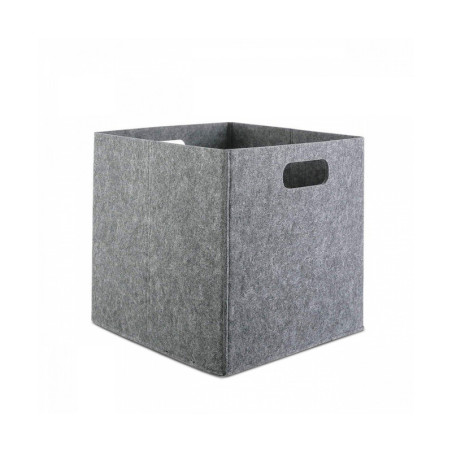 Panier de rangement Corbeille en feutre gris 24 x 24 x 24 cm