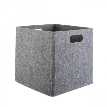 Panier de rangement Corbeille en feutre gris 30 x 30 x 30 cm