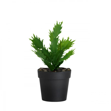 Pot décoratif Objet déco en plastique noir et vert hauteur 21 cm