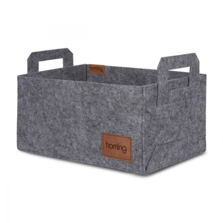 Panier de rangement Corbeille en feutre gris 30 x 20 x 15 cm