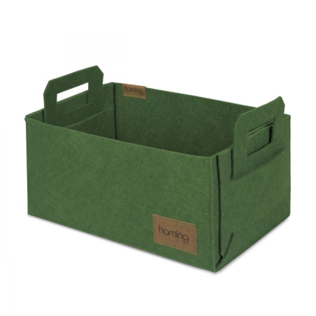 Panier de rangement Corbeille en feutre vert 30 x 20 x 15 cm