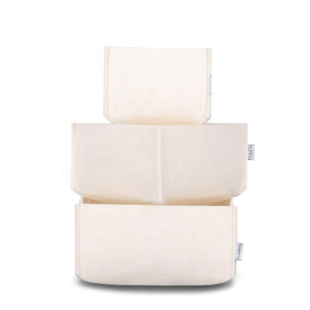 Organisateur de bureau Lot de 3 en feutre crème dimension principale 22,5 cm