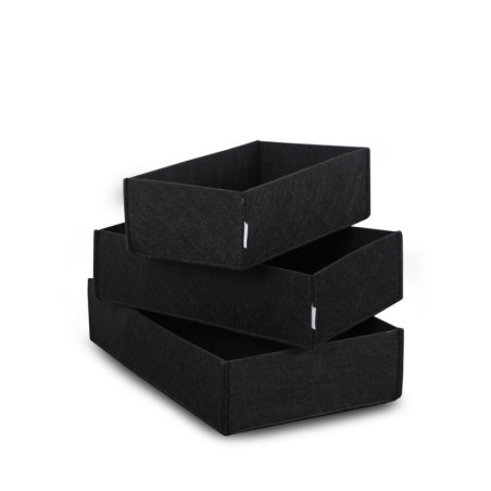 Organisateur de bureau Lot de 3 en feutre noir dimension principale 32 cm