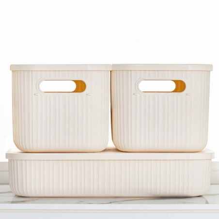 Organisateur de bureau Rangement en plastique écru 18 x 16 x 25 cm
