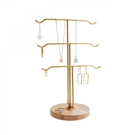 Porte-bijoux Organisateur en métal et bois finition antique largeur 25 cm hauteur 41 cm