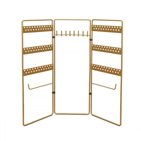Porte-bijoux Organisateur en métal doré largeur 45 cm hauteur 40 cm