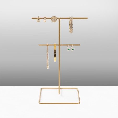 Porte-bijoux Organisateur en métal doré diamètre 15 cm hauteur 30 cm