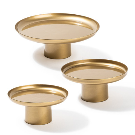 Accessoire décoratif Objet déco en métal doré lot de 3 diamètres 18,5 à 25,5 cm