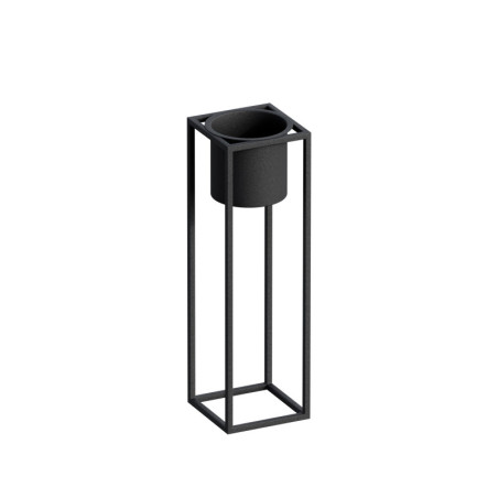 Pot décoratif Cache-pot en métal noir 15 x 50 x 15 cm diamètre 12 cm