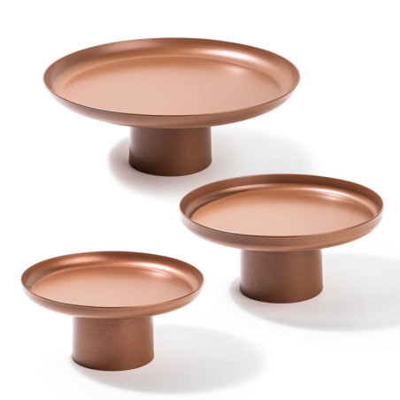 Accessoire décoratif Objet déco en métal cuivré lot de 3 diamètres 18,5 à 25,5 cm