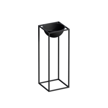 Pot décoratif Cache-pot en métal noir 22 x 60 x 22 cm diamètre 20 cm
