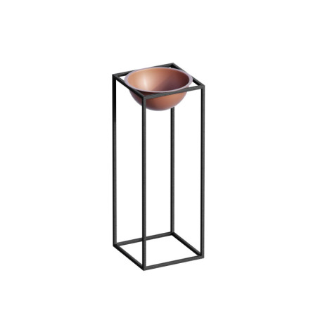 Pot décoratif Cache-pot en métal noir et cuivré 22 x 60 x 22 cm diamètre 20 cm