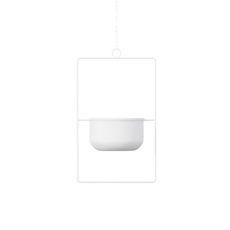 Pot décoratif suspendu Cache-pot en métal blanc 25 x 40 x 17 cm diamètre 17 cm charge 5 kg
