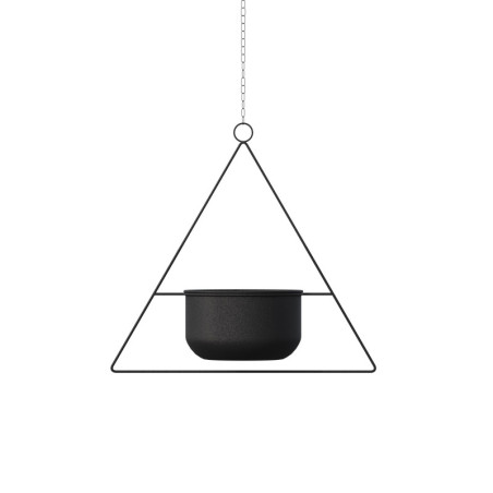 Pot décoratif suspendu Cache-pot en métal noir 35 x 40 x 17 cm diamètre 17 cm charge 5 kg