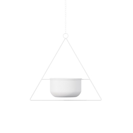 Pot décoratif suspendu Cache-pot en métal blanc 35 x 40 x 17 cm diamètre 17 cm charge 5 kg
