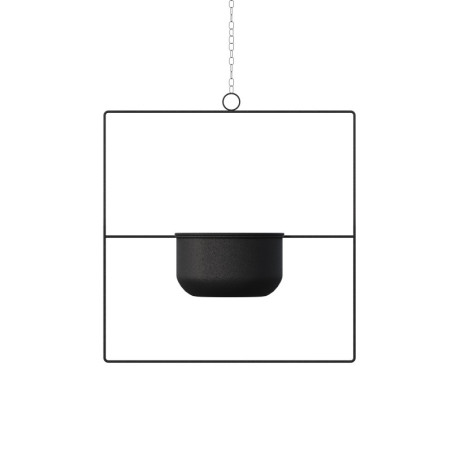 Pot décoratif suspendu Cache-pot en métal noir 40 x 40 x 17 cm diamètre 17 cm charge 5 kg