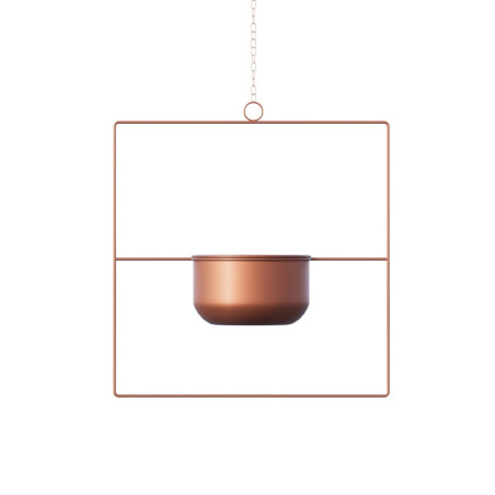 Pot décoratif suspendu Cache-pot en métal cuivré 40 x 40 x 17 cm diamètre 17 cm charge 5 kg