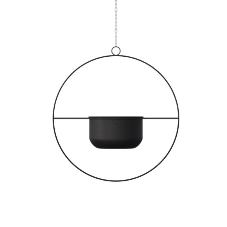 Pot décoratif suspendu Cache-pot en métal noir 40 x 40 x 17 cm diamètre 17 cm charge 5 kg
