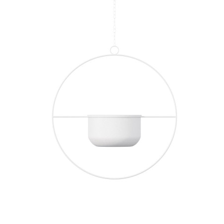 Pot décoratif suspendu Cache-pot en métal blanc 40 x 40 x 17 cm diamètre 17 cm charge 5 kg