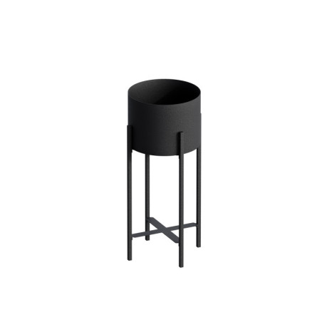 Pot décoratif Cache-pot en métal noir 23 x 48 x 23 cm diamètre 20 cm