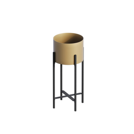 Pot décoratif Cache-pot en métal noir et doré 23 x 48 x 23 cm diamètre 20 cm